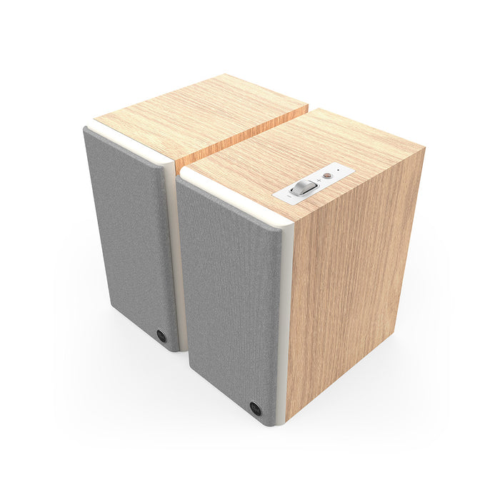 Klipsch The Fives II - Red Oak Finish Angle with Grill