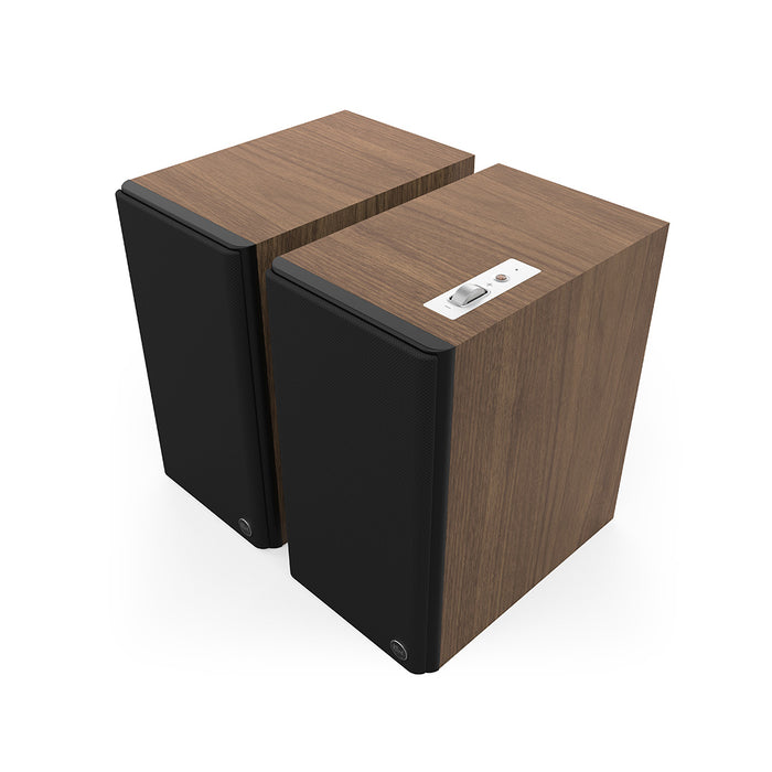 Klipsch The Sevens II - Walnut Finish Angle with Grill